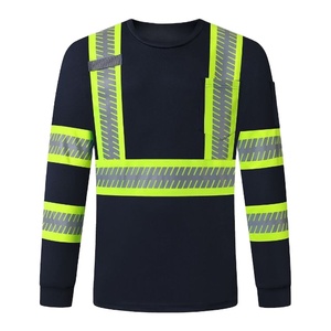 Camisa de manga larga de alta visibilidad Camisetas reflectantes color negro Impreso con Logo Camisa de polo de seguridad - Product Image 1