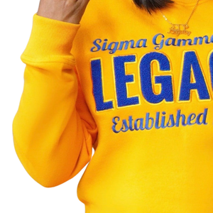 Sgrho Legacy chenille เสื้อสเวตเตอร์ผ้าคอตตอนนิ่มปักลายซิกม่าแกมม่าแฟชั่นสตรีสไตล์กรีก - Product Image 3