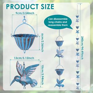 Chaîne de pluie décorative en métal pour le drainage des gouttières de toit de jardin - Product Image 2