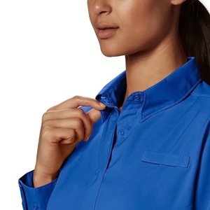 Tùy Chỉnh Kích Thước Lớn Của Phụ Nữ Rắn Colour Ăn Mặc Giản Dị Với Ruffle Nút Cổ Áo & Thêu Trang Trí Cộng Với Kích Thước Quần Áo - Product Image 5