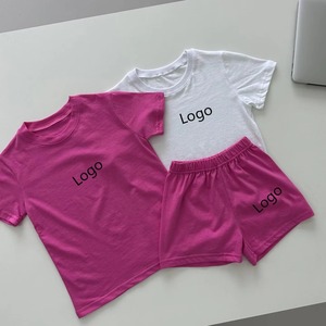 Conjunto de dos piezas de pantalones cortos deportivos de patrón sólido informal Vintage y camiseta lavada con ácido personalizado de alta calidad 100% algodón para el verano - Product Image 4