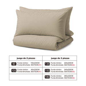 Set Copripiumino Tinta Unita 2 Pezzi in Cotone Lavabile per Uso Domestico Stile Semplice con Federa - Product Image 1