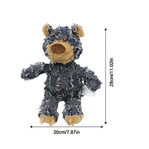 <strong>Wholesale</strong> Indestructible Plush Dog <strong>Toy</strong> | <strong>Durable</strong> Denim <strong>Chew</strong>-Resistant Bear | Squeaky Interactive <strong>Pet</strong> <strong>Toy</strong> for Aggressive Chewers - Product Image 6