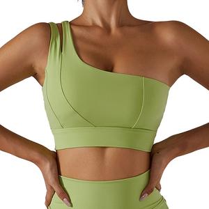 Sujetador Deportivo Sin Costuras para Gimnasio y Fitness con Logotipo Personalizado para Mujer, Sujetador Deportivo de Alto Rendimiento para Yoga con un Solo Hombro - Product Image 1