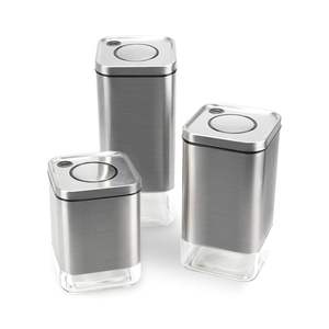 Steel Finished Stainless Steel <b>Canister</b> <b>Set</b> With Premium Look And Sturdy Build For Everyday Kitchen Use - Product Image 6