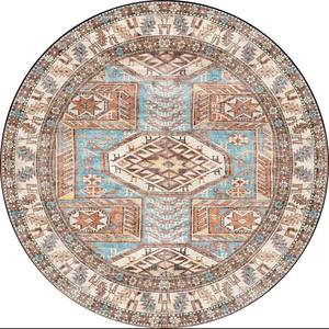 Tapis turc géométrique uni en jacquard tissé à la machine Adiva de 20 pieds, lavable, avec dos en polyester antidérapant, à poils courts pour la maison - Product Image 1