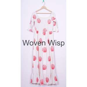 เดรสแม็กซี่ลายดอกไม้ฤดูใบไม้ร่วงสำหรับผู้หญิงเสื้อผ้าแฟชั่นพิมพ์ลายดอกไม้ทอโดยผู้ผลิตวิธีการพิมพ์ดิจิตอล - Product Image 5