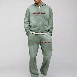 ชุดเสื้อมีฮู้ดของผู้ชายผ้าฟลีซโอเวอร์ไซส์มาใหม่ม่านบังแดดเสื้อผ้าแนวสตรีทแบบมีซิปไซส์ใหญ่พิเศษผ้า100% - Product Image 1