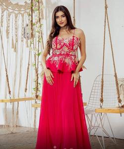 ปาร์ตี้นักออกแบบใหม่สวมเสื้ออเมริกันซาตีนพร้อมชุด Palazo ในราคาขายส่งด้วยวัสดุคุณภาพระดับพรีเมียม - Product Image 2