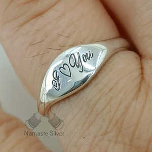 Custom Name Personalized Sterling Silver <b>Ring</b> Handmade Men's Jewelry Gift for Her <b>Dainty</b> and Elegant - Product Image 3