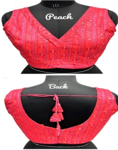 Blusa moderna con cuello en V para bodas Diseño tejido de moda con lentejuelas multicolores coloridas y decoración bordada - Product Image 1