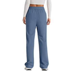 Pantalon de printemps léger et confortable pour femmes-Taille moyenne Anti-rides Coupe-vent Coupe ample Casual Style avant plat - Product Image 3