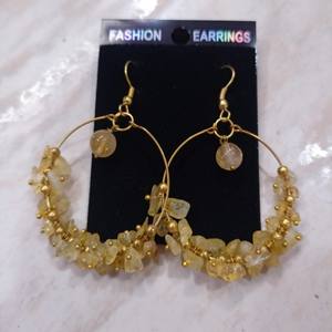 Meilleure qualité jaune Aventurine Agate perles puces boucles d'oreilles pierres de cristal naturel pierres précieuses en gros Quartz Roses pour les femmes - Product Image 3