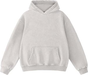 Sudadera con capucha lavada con ácido de gran tamaño Unisex, ropa informal de algodón de peso pesado, Sudadera con capucha de ajuste holgado de estilo Vintage para hombres y mujeres - Product Image 4