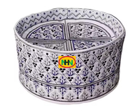 Chapeau de prière musulman Kufi en velours brodé et denim pelucheux, casquette rigide religieuse islamique, bonnet messianiste arabe unisexe, Bangladesh Four