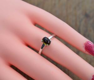Anillo de piedras preciosas de turmalina de Plata de Ley 925 de tendencia, joyería hecha a mano, anillo de estilo bohemio de plata, joyería para mujer, regalo para niñas - Product Image 2
