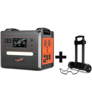 100% Powered Q2402M Outdoor Generators 2400W Portable Station 200W FolableSolar Panels <b>Trolleys</b> For RV <b>Camping</b> - Product Image 2