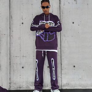 2025 bon fournisseur Durable Flexible produit vêtements d'extérieur Street Rush à capuche avec pantalon respirant confortable hommes survêtements - Product Image 5