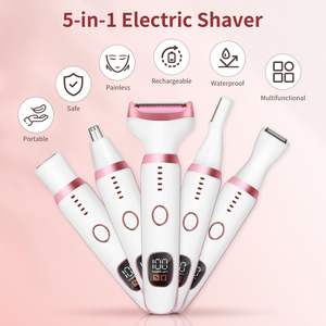 Rasoir électrique étanche 5 en 1 pour femme, recharge USB, tondeuse pour poils du nez, sourcils, ligne du bikini, aisselles, jambes, lavable IPX7 - Product Image 4