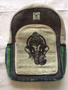 Sac à dos en coton biologique à double poignée, style tendance avec motif de sac composite, fait à la main au Népal - Product Image 2