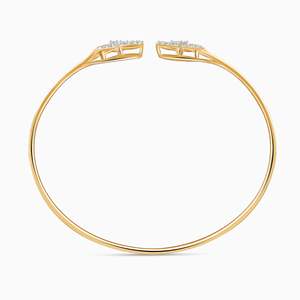 Élégant bracelet manchette en diamant cultivé en laboratoire Florise en couleur or bijoux de luxe conception étincelante femmes accessoire de mode cadeau - Product Image 3