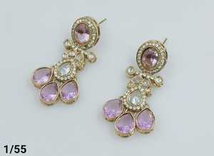 คอลเลคชั่นใหม่ล่าสุดเครื่องประดับอินเดียต่างหู Jhumka Kundan ต่างหูคอลเลกชันใหม่ล่าสุดของผู้หญิงต่างหูมีสไตล์คอลเลกชัน2024 - Product Image 4