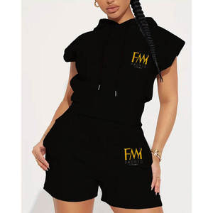 Conjuntos de dos piezas de verano de talla grande duraderos para mujer Ropa informal a prueba de viento ecológica con color y logotipo personalizados - Product Image 4