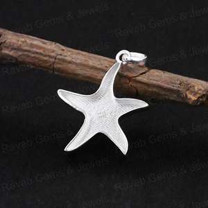 Composants de bijoux DIY en argent sterling 925 de qualité supérieure, pendentif demi-serti en forme d'étoile de mer de 18 mm pour résine de cendres ou lait maternel - Product Image 3