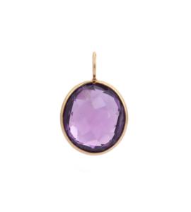 Vintage <b>Gold</b> Plated <b>Solid</b> 925 Sterling Silver Amethyst Bezel Setting Round Gemstone <b>Pendant</b> Jewelry for Party - Product Image 4