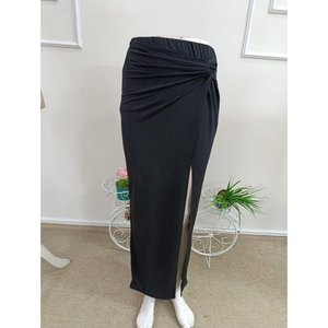 Jupe longue asymétrique pour femme avec détail avant, modèle High Five, 35911 - Noir - Product Image 5