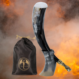 แตรสำหรับดื่มพร้อมแตรตั้งทำจากไวกิ้งแตรขัดเงาดีไซน์หรูหรา - Product Image 4