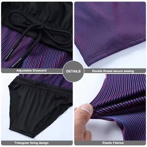 Short de fitness pour homme Logo personnalisé Respirant Tatting Drawstring Solid Sporty Nonwoven pour les vêtements de sport d'été Hot OEM ODM services - Product Image 2