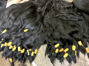 Extensiones humanas negras naturales de grado 12A vietnamita crudo sin procesar un donante-Super doble máquina de estiramiento doble Peluca de paquete de trama Doble - Product Image 4