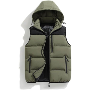 Chaquetas acolchadas de burbujas sin mangas de invierno a la moda al por mayor de fabricante, utilidad personalizada, lona a prueba de viento, soporte frontal - Product Image 1