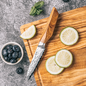 Couteau d'office de cuisine en acier damas, meilleur couteau de chef pour la coupe de fruits avec du bois de rose d'Afrique, de qualité supérieure personnalisée en gros OEM ODM - Product Image 2