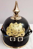 Casque Pickelhaube allemand médiéval moderne en cuir, armure impériale prussienne, portatif, fait main, haute qualité, décoratif, objet de collection