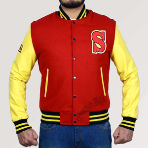 Meilleures ventes de vestes universitaires légères et réglables pour hommes avec col montant Design Letterman surdimensionné durable pour la saison hivernale - Product Image 1