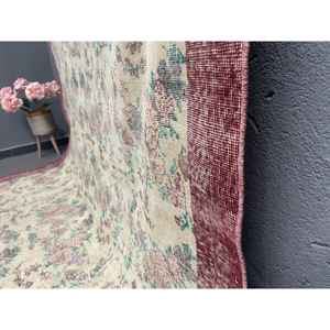 Alfombra Turca de 7x10 pies, Alfombra Vintage de Lana con Borde Marrón - Product Image 3