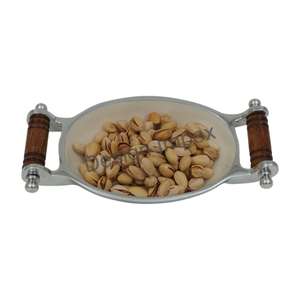 Plato y cuenco esmaltados con asas de madera, diseño de broca de caballo, cuencos de Metal para servir, suministros para eventos, decoración para fiestas, cuenco ecuestre - Product Image 3