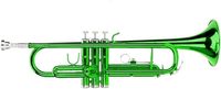 Trompette professionnelle en sib vert TRUM-65 pour joueurs débutants ou avancés avec embout rigide Value Oil Gloves