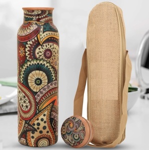 Stylish Printed Pure <b>Copper</b> <b>Bottle</b> with Carrying Bag for Drinking Water Available for Multipurpose Office Use for Boiling Water - Product Image 1