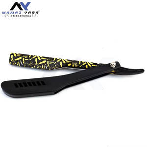 Navaja de Afeitar Profesional Desechable Plegable con Mango de Plástico Negro para Afeitar la Barba y la Garganta - Product Image 3