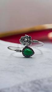 Pure Brass Party Wear Silver Look Bangle Free Size Openable Oxidized <b>Bracelet</b> <b>Adjustable</b> Handmade Bulk Product - Product Image 4