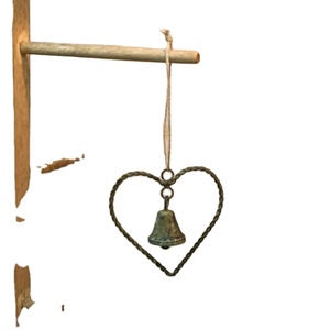 Heart Shape With Custom <b>Small</b> Jingle Bell Farmhouse Used Halloween Christmas Tree Hanging Decoration <b>Ornament</b> - Product Image 1