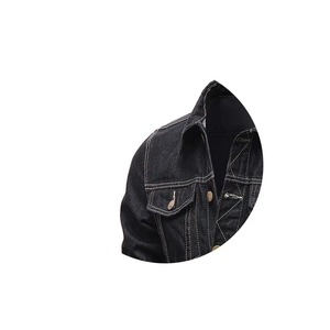 Chaqueta vaquera elástica regular hecha a medida para hombre, cuello levantado, con capucha, a prueba de viento, ecológica, de talla grande, para invierno - Product Image 4