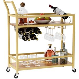 Carrito profesional para servir vino, carrito para el hogar, catering, hotel y restaurante de cocina, soporte para copas y vino - Product Image 1