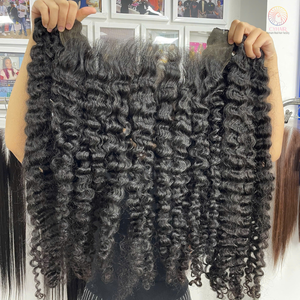 Vietnamita Virgin Genius Weft Premium HD Frontal 30 pulgadas Mejor precio Cutícula alineada Cabello humano Birmano Rizado Vendedores de cabello - Product Image 1