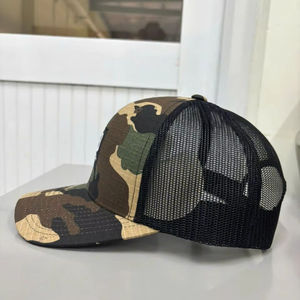 Gorras Trucker de Camuflaje de Alta Calidad, Ajustables, de 6 Paneles, con Logotipo 2D/3D Bordado Personalizado, para Exteriores, con Tela de Camuflaje y Malla - Product Image 3