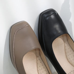 [JSHOE] Zapatos de Tacón Medio Cómodos de Piel de Oveja Genuina Hechos a Mano con Punta Cuadrada para Mujer - Product Image 6