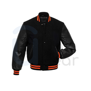 Veste universitaire personnalisable pour homme, style streetwear, veste de moto, saison hivernale, 100% coton, logo frontal, vente en gros - Product Image 4